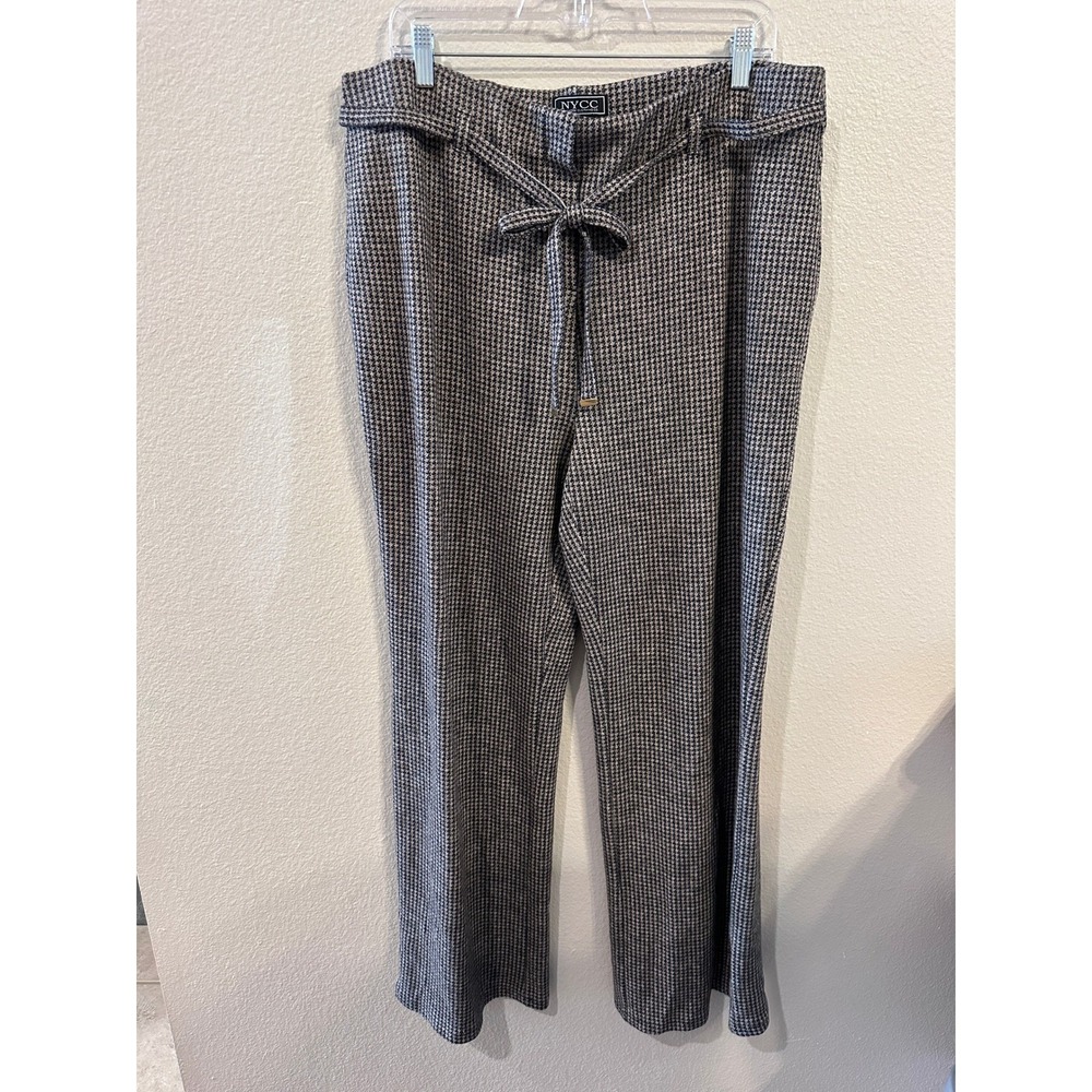 NYCC Houndstooth Print Tie Waist Career Casual Pants XL Extra‎ Large